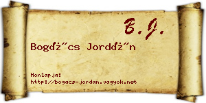 Bogács Jordán névjegykártya